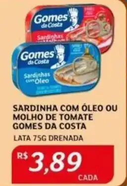 Assaí Atacadista SARDINHA COM ÓLEO OU MOLHO DE TOMATE GOMES DA COSTA LATA 75G DRENADA oferta