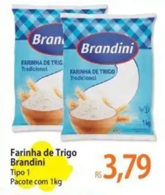 Atacadão Farinha de Trigo Brandini Tipo 1 Pacote com 1kg oferta