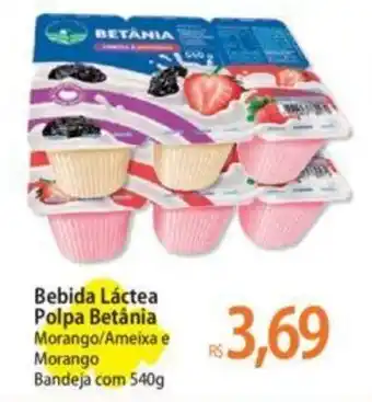 Atacadão Bebida Láctea Polpa Betânia Morango/Ameixa e Morango Bandeja com 540g oferta