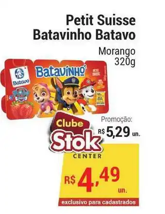 Stok Center Petit Suisse Batavinho Batavo Morango 320g oferta
