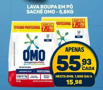 Dom Atacadista LAVA ROUPA EM PÓ SACHÊ OMO-5,6KG oferta
