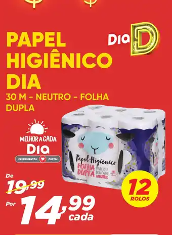 Dia PAPEL HIGIÊNICO DIA 30 M - NEUTRO - FOLHA DUPLA oferta