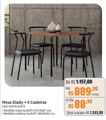 Deltasul Mesa Glady +4 Cadeiras oferta