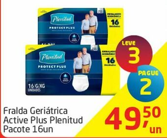 Fralda geriátrica active plus plenitud 16 un