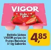 Supermercados Nori Bebida láctea VIGOR polpa de frutas Bandeja 510g Sabores oferta