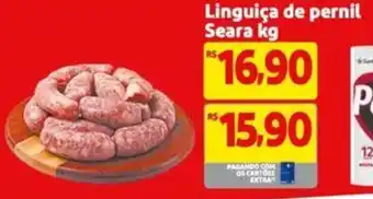 Extra Supermercado Linguiça de pernil Seara kg oferta