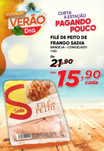 Dia FILÉ DE PEITO DE FRANGO SADIA BANDEJA - CONGELADO 1 KG oferta