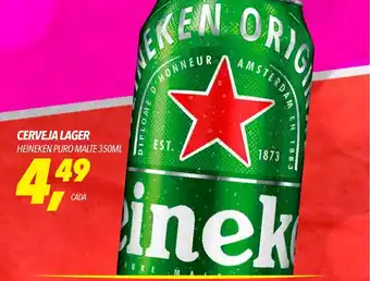 Frangolândia CERVEJA LAGER HEINEKEN PURO MALTE 350ML oferta