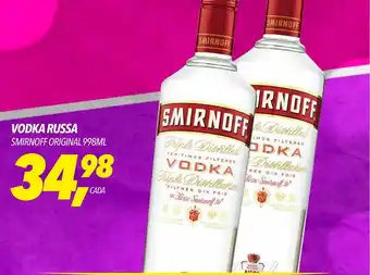 Frangolândia VODKA RUSSA SMIRNOFF ORIGINAL 998ML oferta