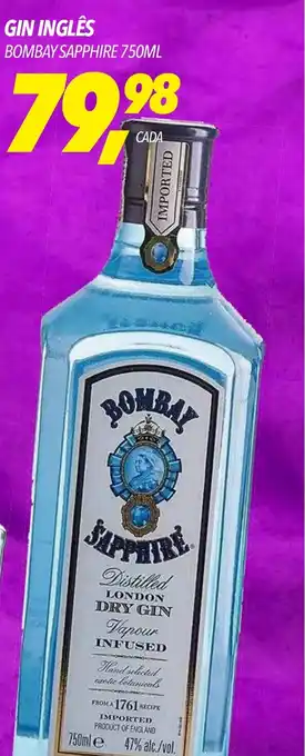 Frangolândia GIN INGLÊS BOMBAY SAPPHIRE 750ML oferta
