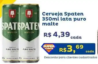 Super Lagoa Cerveja Spaten 350ml lata puro malte oferta