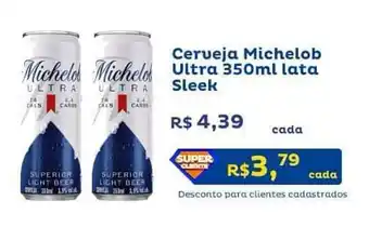 Super Lagoa Cerveja Michelob Ultra 350ml lata Sleek oferta
