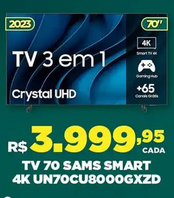 DB Supermercados TV 70 SAMS SMART 4K UN70CU8000GXZD oferta