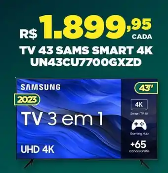 DB Supermercados TV 43 SAMS SMART 4K UN43CU7700GXZD oferta