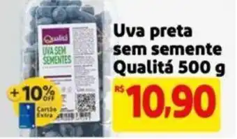 Extra Supermercado Uva preta sem semente Qualitá 500 g oferta