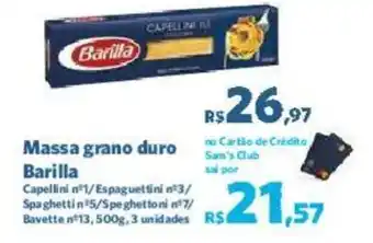 Sam's Club Massa grano duro Barilla oferta