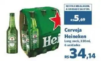 Sam's Club Cerveja Heineken Long neck, 330ml, 6 unidades oferta