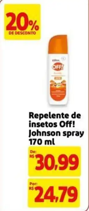 Extra Supermercado Repelente de insetos Off! Johnson spray 170 ml oferta