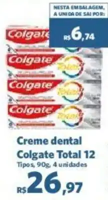 Sam's Club Creme dental Colgate Total 12 Tipos, 90g, 4 unidades oferta