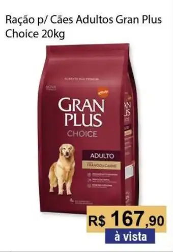 Copercana Ração p/ Cães Adultos Gran Plus Choice 20kg oferta