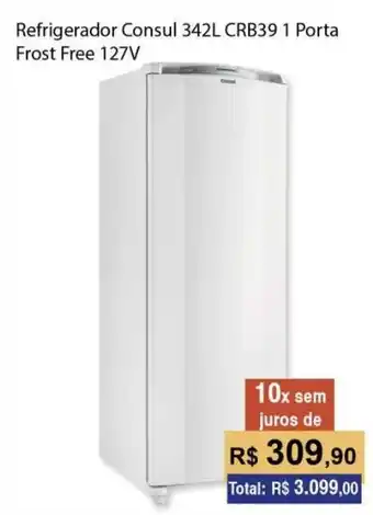 Copercana Refrigerador Consul 342L CRB39 1 Porta Frost Free 127V oferta