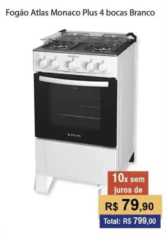 Copercana Fogão Atlas Monaco Plus 4 bocas Branco oferta