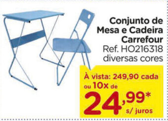 Carrefour Conjunto de Mesa e Cadeira Carrefour oferta