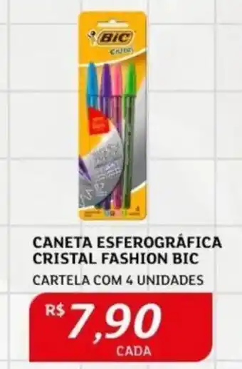Assaí Atacadista CANETA ESFEROGRÁFICA CRISTAL FASHION BIC CARTELA COM 4 UNIDADES oferta