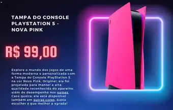 TAMPA DO CONSOLE PLAYSTATION 5 - NOVA PINK
