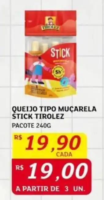 Assaí Atacadista QUEIJO TIPO MUÇARELA STICK TIROLEZ PACOTE 240G oferta