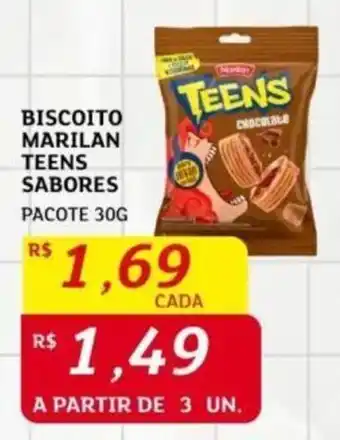 Assaí Atacadista BISCOITO MARILAN TEENS SABORES PACOTE 30G oferta