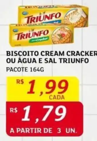 Assaí Atacadista BISCOITO CREAM CRACKER OU ÁGUA E SAL TRIUNFO PACOTE 164G oferta