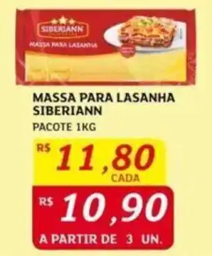 Assaí Atacadista MASSA PARA LASANHA SIBERIANN PACOTE 1KG oferta