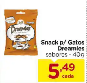 Carrefour Snack p/ Gatos Dreamies 40g oferta