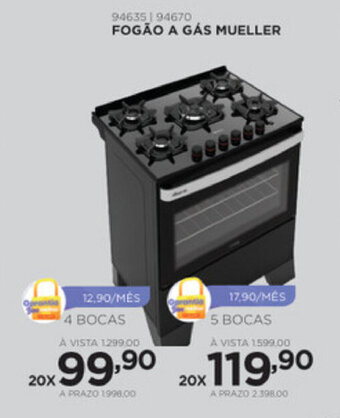 Benoit Fogao a Gas Mueller - 4 Bocas oferta