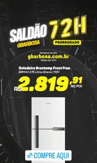 GBarbosa Geladeira Brastemp Frost Free BRM44 375 Litros Branca 110V oferta