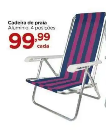 Carrefour Cadeira de praia Alumínio, 4 posições oferta