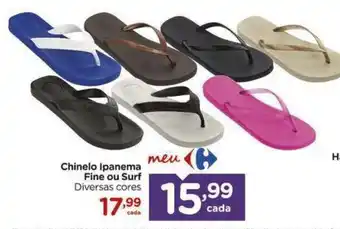 Carrefour Chinelo Ipanema Fine ou Surf Diversas cores oferta