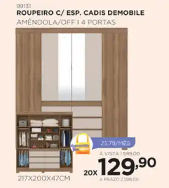 Roupeiro c/ Esp. Cadis Demobile