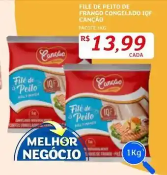Assaí Atacadista FILE DE PEITO DE FRANGO CONGELADO IQF CANÇÃO PACOTE 1KG oferta