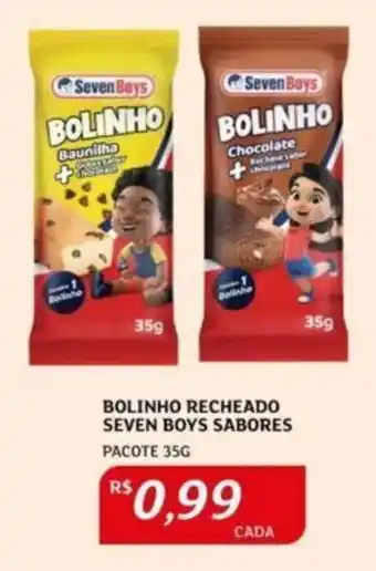 Assaí Atacadista BOLINHO RECHEADO SEVEN BOYS SABORES PACOTE 35G oferta