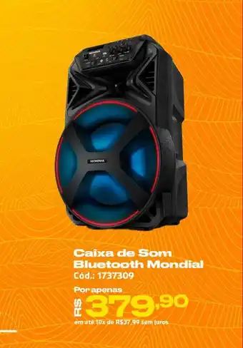 Caixa de Som Bluetooth Mondial Cód.: 1737309
