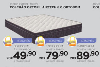 Benoit Colchao Ortopil Airtech 6.0 Ortobom 88 x 188cm oferta