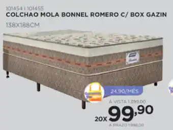 Colchao Mola Bonnel Romero c/ Box Gazin 138 x 188cm