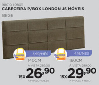 Cabeceira p/ Box London JS Moveis 140cm