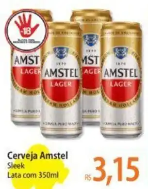 Atacadão Cerveja Amstel Sleek Lata com 350ml oferta