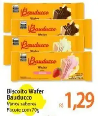 Atacadão Biscoito Wafer Bauducco Vários sabores Pacote com 70g oferta