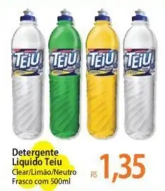Atacadão Detergente Liquido Teiu Clear/Limão/Neutro Frasco com 500ml oferta