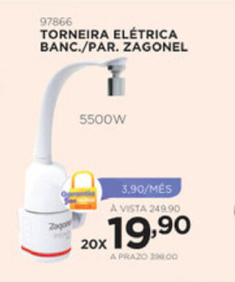 Torneira Eletrica Banc./ Par. Zagonel 5500w