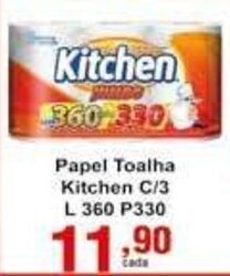 Rossi Supermercado Papel Toalha Kitchen c/3 L 360 P 330 oferta